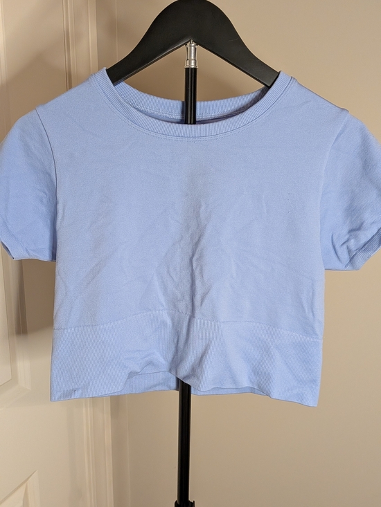 aerie Tops - Off-line Light Blue Women's Short Sleeve Crop Top